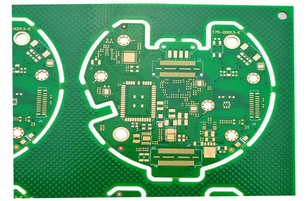 Board electronics with holes