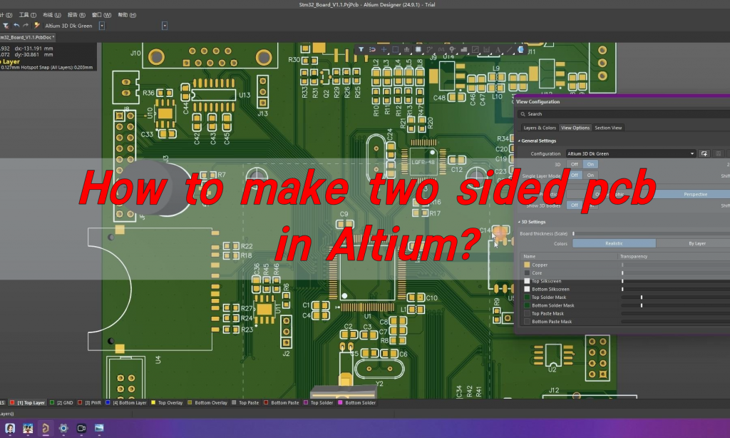 How to make two sided pcb in Altium?