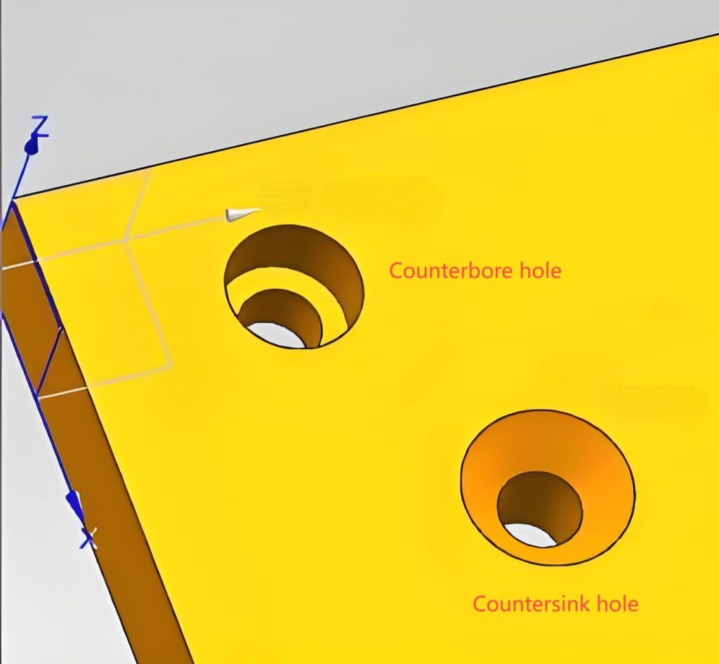 What are countersink and counterbore holes in PCBs?